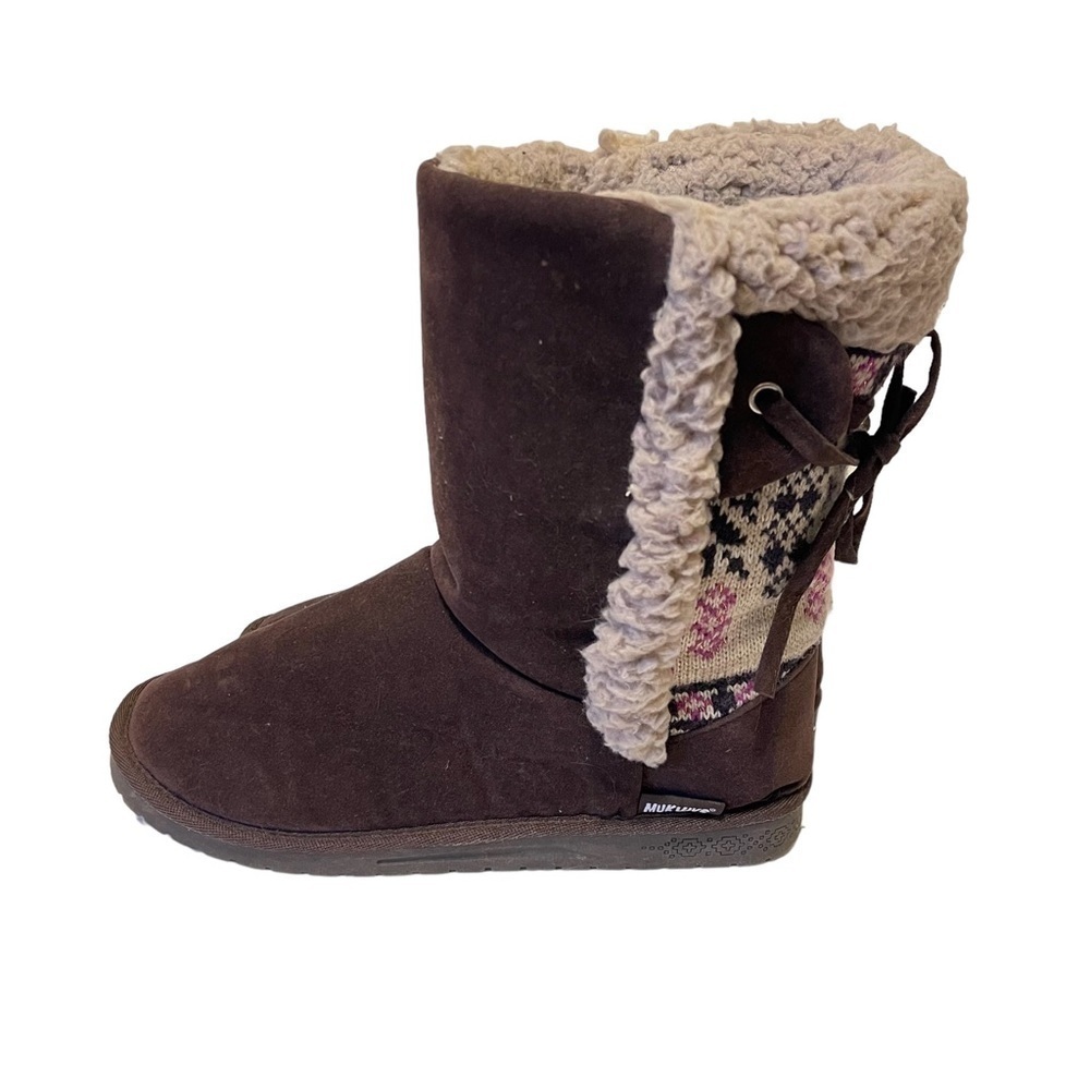 Women’s Brown Suede MUK LUKS Winter Boots - Picture 3 of 7